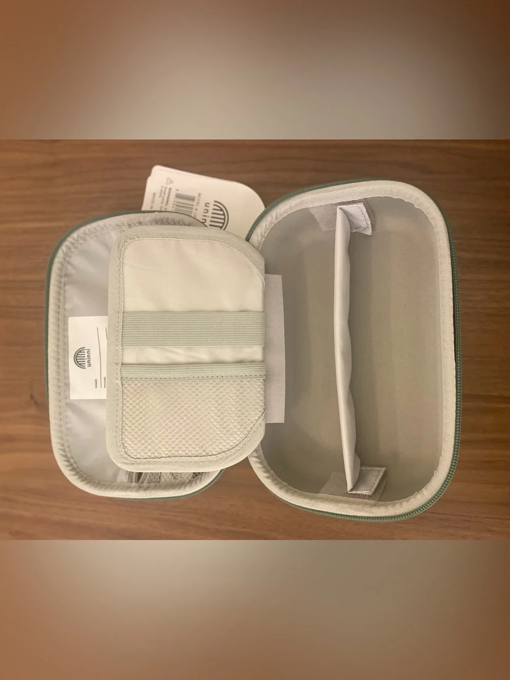 Uninni Hard Shell Travel Organizer Case w/ Removable Divider & Mesh Pocket NWT